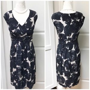 Boden Silk Dress, Blue & Tan, size 6, Empire Waist